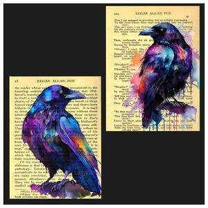 Edgar Allan Poe The Raven Bright Watercolor Art Prints on Photo Paper